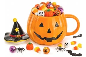 SGZIOO Pumpa mugg, 320 ml Halloween Kaffemuggar, Frukostkoppar Pumpa för Kaffe, Mjölk eller Juice, Halloween-dekoration och i