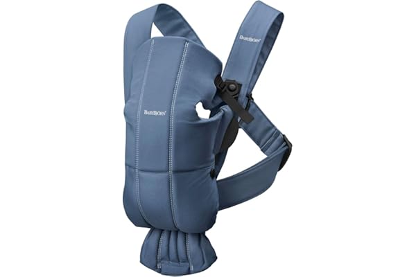 BABYBJÖRN Porte-bébé Mini, Coton, Bleu Indigo
