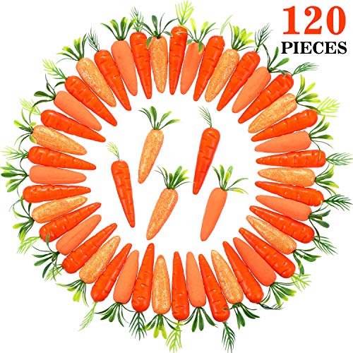 Zonon Lot de 120 Mini Pâques Mousse et Plastique Artificielles Décoration Suspendue pour Maison Cuisine Party DIY Décor