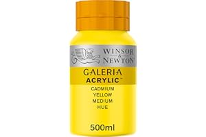 Winsor & Newton 2150120 Galeria Acrylfarbe, hohe Pigmentierung, lichtecht, buttrige Konsistenz, 500 ml Topf - Kadmiumgelb Mittel