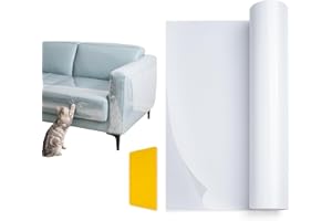 ELALOVE Protector Sofá Gatos arañazos, 30x500cm, Funda Antiarañazos Gatos Sofá, Protector de Sofá Gatos Autoadhesivo, Rascador para Gatos sofá Transparente para Puertas y Paredes