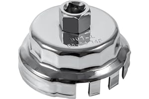 ESOLDNIC 64-65mm 14 Flutes Oil Filter Wrench for Toyota Corolla/Prius, Oil Filter Removal Tool for Toyota/Lexus/Scion 1.8 Liter Engines, Fits Prius, Prius V, Corolla, Matrix, CT200h, iM, iQ, xD (901-L)