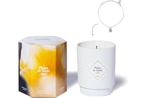 MY JOLIE CANDLE | Bougie parfumée Monoï avec Bijou (Les Plages de Tahiti) | Bracelet Argent | Idée Cadeau Femme Maman Ado | 50h Combustion | Cire 100% Naturelle végétale | 250g