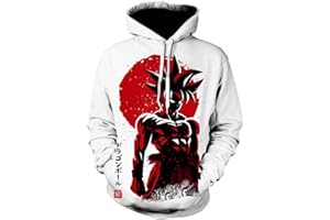 CHENMA Herren Cosplay Goku Kakarot 3D-Druck Pullover Kapuzen-Sweatshirt mit Kängurutasche