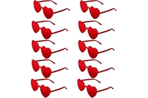 Widisun Herzförmige randlose Brille, 10 Stück, flippige Herz-Partybrille, Hippie-Herz-Brille für Frauen, Mädchen, Kinder, Erwachsene, Geburtstag, Festival, Verkleidung, Cosplay, Kostümzubehör