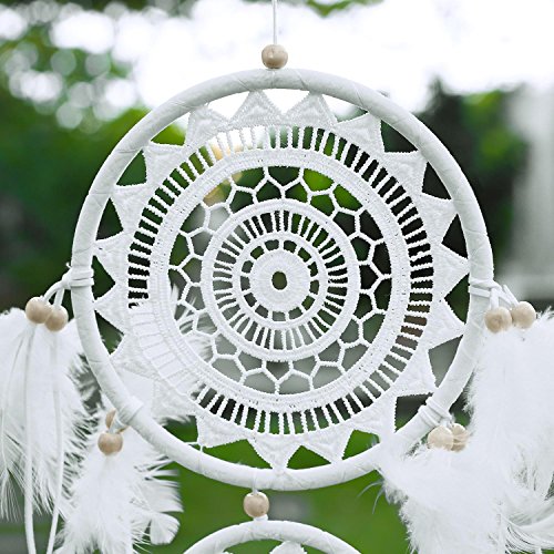 SOLEDI Dreamcatcher Traumfänger Glücksbringer aus der schönsten Geschichten in der amerikanischen indischen Mythologie Weiß - 3