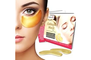 Infinitive Beauty - 5 x Pack New Crystal 24K Gold Powder Gel Collagen Eye Mask Masks Sheet Patch, Anti Ageing Aging, Remove Bags, Dark Circles & Puffiness, Skincare, Anti Wrinkle, Moisturising, Moisture, Hydrating, Uplifting, Whitening, Remove Blemishes & Blackheads Product. Firmer, Smoother, Tone, Regeneration Of Skin. Suitable For Home Use Hot or Cold.
