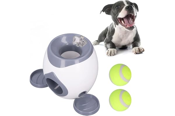 Ayayu Lanceur de Balle Automatique pour Chien Formation Intelligente récompense Alimentaire Chien Balle de Tennis Machine à Lancer