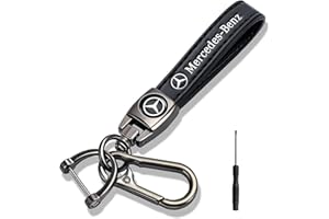 Chanurae Porte-clés en cuir, accessoires de moto, porte-clés de mode pour Mercedes-Benz noir, Noir , L