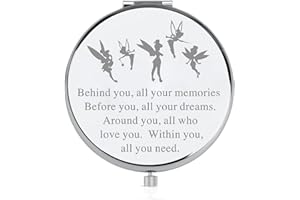 FEELMEM Princess Tinker Bell Inspired Gift Behind You All Your Memories Compact Makeup Mirror Gift