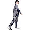 aipan Industrial 2 Piece Coverall/Workwear/Boiler Suit with Multiple Pockets | GSM -220 | Industrial Grey with Neon Strips