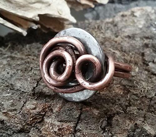 Woman Gift, Copper Wire Ring, Rustic Jewlery, Oxidized copper ring