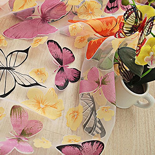 MAKKA Farbige Schmetterling Gardine Transparent Vorhang Zimmer Deko (200 x 100cm) - 4