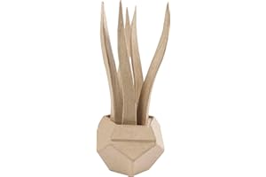 Clairefontaine ES Décopatch HD048C - Un support en papier brun mâché 9x9x22 cm, Succulente