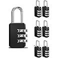 Excefore Locks Travel, Combination Lock, Travel Bag Lock, 6 Pack, 3 Digit Combination Padlock for Traveling Toolbox School Gym Door Locker Suitcases Employee Hasp Storage