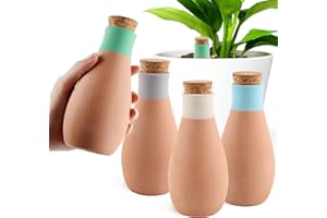 dellyy Grande 4 Piezas Globos de Terracota Autorriego 400ml,Terracota Kit de Riego Automático, Adecuado para Plantas de Interior y Macetas de Balcón, Riego de la Zona de la Raíz