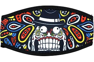 Ieron Diving Mask Slap Straps, Neoprene Cover for Dive and Snorkel Masks (Funny teeth Pattern)