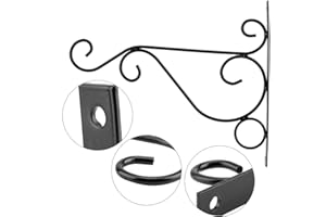 Nimoa Hängende Halterung, Iron Plant Hanger Wandhalterung Blumenhalter Blumenhaken für Hausgartendekoration 30 * 21cm(Schwarz)