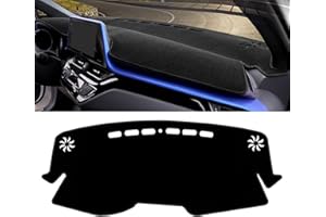 NOVEMS Couverture Housse Tableau Bord pour Toyota pour C-HR pour CHR pour C HR 2016 2017 2018 2019 2020 2021 2022 2023 Couverture de Tableau de Bord Évitez la lumière Pad Tapis Tapis(A Black Side LHD)