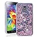 Produktbild SMART LEGEND für Samsung Galaxy S5/S5 Neo Hardcase Liquid Hülle Glitter Case Hartschale Transparent Schutzhülle Handyhülle Fließen Flüssig Schwimmend Premium Shiny Glanz Sparkle Bling Diamant Strass Tasche Skin Schale Hart PC Clear Kristall Handytasche Etui - Rosa