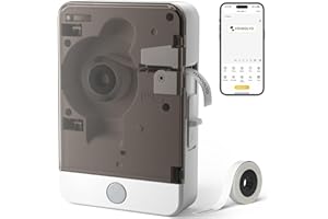 YOHOOLYO Etichettatrice Etichette Adesive Compatibile con Android e IOS, Bluetooth Portatile Stampante Etichette Adesive Termica con 1 Rotolo Carta Termica