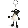 NICI Key holder Shaun the sheep 10cm white - Sustainable companion cuddly animal pendant with metal ring to hang on keys, cord, bag, and more
