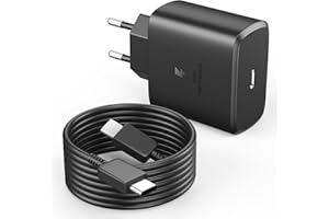 YKEJCLD Caricatore Samsung 45W, [Cavo 2.0m incluso] Caricabatterie USB C Samsung Compatibile con Samsung Galaxy S24 Ultra/S24+/S24/S23 Ultra/S23/S22/S21/S20, A54/A25/A15, Z Fold 6/Z Flip 6/Tab S9, Serie Note