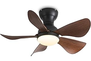 ycwdcz Ø73cm Deckenventilator mit Beleuchtung und Fernbedienung Leise LED 3 CCT Wählen Sie Reversibel Lampe mit Ventilator 5 Flügel 6 Geschwindigkeiten DC Motor für Schlafzimmer Küche