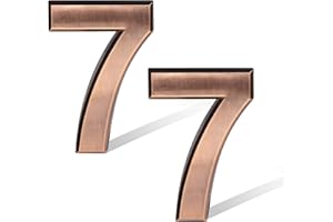 SAVITA 2 Pièces 7cm Numéros de Boîte aux Lettres en Bronze, Autocollants de Numéro d'Adresse Adhésifs Signe de Numéros de Maison pour Voitures d'Hôtels de Maisons Appartements (Numéro 7)