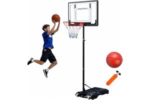 TARENT Basketballkorb Outdoor Kinder mit Basketball Kinder und Luftpumpe, 148-250cm Einstellbare Höhe Basketballkorb Outdoor, Der Beste Basketballkorb Outdoor Für Kinder von 6-12 Jahren