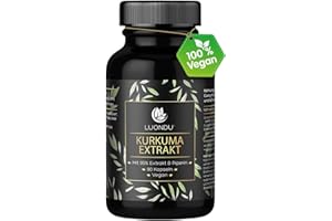 ‎LUONDU Kurkuma Kapseln – 90 Curcuma Extrakt Kapseln hochdosiert & vegan – mit Piperin aus schwarzem Pfeffer – 95% Curcuma Extrakt – Verpackung kann variieren
