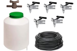 Motisi Zootecnici abbeveratoio a Goccia per Conigli, polli, Galline, impianto Completo con Serbatoio