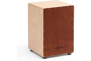 VEVOR Cajon avec Cordes de Caisse Claire Internes, Boite à Percussion Légère en Bois Bouleau, Instrument de Musique Portable avec Pieds en Silicone, pour Débutants, Professionnels, 30,5 x 30,5 x 43 cm