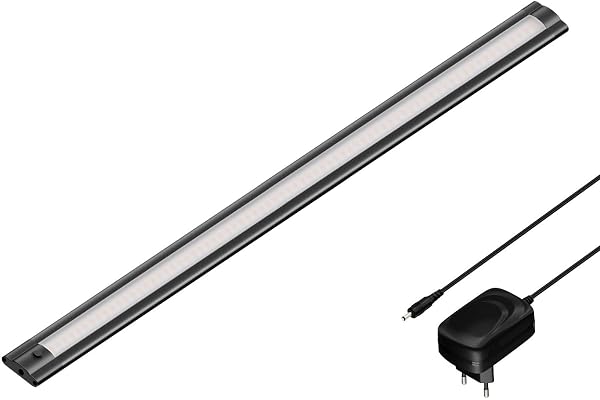 ledscom.de Luminaire d'agencement LED SIRIS noir mat avec bloc d'alimentation, plat, 50cm, 531lm, blanc chaud
