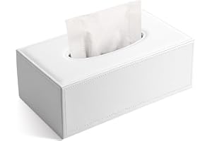 KINGFOM™ Prostokątne pudełko na chusteczki kosmetyczne do domu/biura/samochodu (białe)