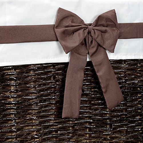 Relaxdays Wäschekorb 2er Set geflochten Buri eckig H x B x T: 56,5 x 46,5 x 33,5 cm stapelbare Wäschetruhe mit herausnehmbarem Wäschesack ca. 67 L Wäschesammler mit Schleife atmungsaktiv, schokobraun - 7