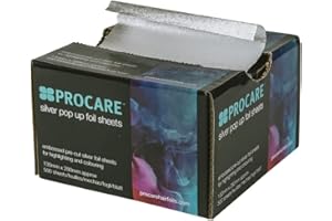 Procare Embossed Silver Hair Foil Pop Up Sheets - 500 Pre-Folded Sheets (130 x 280mm) Professional Grade Large Hair Dressing Hair Foils for Colouring, Highlights & More.