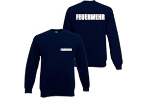 Shirt-Panda Herren Feuerwehr Sweatshirt · Reflektierender beidseitiger Aufdruck für Feuerwehrmann · Brust & Rücken Bedruckt · Dienstbekleidung ·für die Wache ·