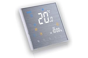 BecaSmart Series 3000 Termostato Inteligente Wi-Fi para para Calentamiento de Agua 3A, Pantalla táctil LCD, con conexión inalámbrica (Calentamiento de Agua, SS Cepillado)