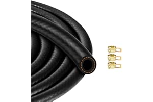 YOUSHANGRO Manguera de gasolina, 1 metro, 8 mm, kit completo con 3 abrazaderas de acero inoxidable, línea de combustible para moto, auto, tractor, scooter, cortacésped, camiones