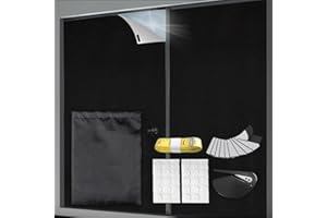 JOUQURR Blackout Blind, Blackout Blinds Stick on, Blackout Blinds, Large 100% Blackout Material, No Drill Blinds Black Out Portable Blackout Blind Cut to Any Size (Silver PU, 145 * 300CM)