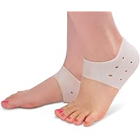 2 Paare Ferse Socken Gel Fersenschutz Silikon Heel Pads für Plantarfasziitis Crack Heels schmerzende Füße, Druck auf…