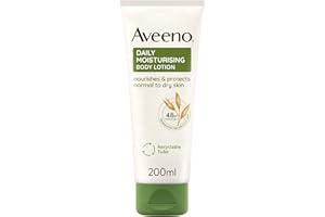 Aveeno Daily Moisturising Body Lotion (1x 200ml), Hydrating Lotion Enriched with Nourishing Colloidal Oatmeal, Gentle Body Moisturiser Suitable for Sensitive and Dry Skin