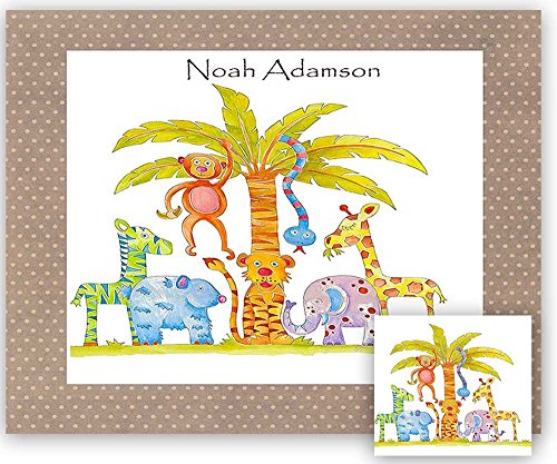 Personalised Children's A3 Placemat, Jungle Fun,Table Mats,Kids Table Mat,Laminate