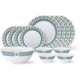 Larah by Borosil - Tiara Series, Crystal, 13 Pieces, Opalware Dinner Set, White