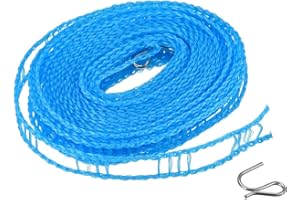 USTNIR Corde à Linge, 8M Corde à Linge en Nylon, Longueur Réglable, Corde à Linge de Voyage Portable, Coupe Vent Corde à Linge Retractable Fil Etendage a Linge Exterieur, pour Cour, Voyage