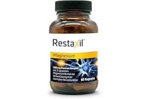 ‎RESTAXIL Restaxil® Magnesium [60 Stück] – Premium-Magnesium-Komplex mit Magnesiumbisglycinat, Citrat & Oxid – vegan, gluten- & laktosefrei, in Deutschland hergestellt
