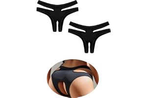 ohmydear Sexig öppen tanga dam chic trosor stor storlek genombrutna trosor underkläder hög elastisk outfit heta underkläder