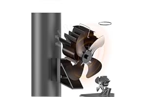 ICARE Kaminventilator Magnetisch, Blättern Ofenventilator Ventilator für Kaminofen, 2 in 1 Leiser Kaminventilator Ohne Strom, Kaminlüfter für Holz, Brennholz, Ersatzteil