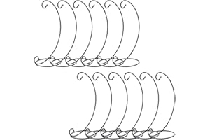 PANTHEM 12 Stücke Ornament-Ständer Hängende Glasball Präsentations Ständer Christbaumkugel-Halter zum Aufhängen, Metall, L-Form Halter Haken Candlestick GlasBall Laterne Hängeständer